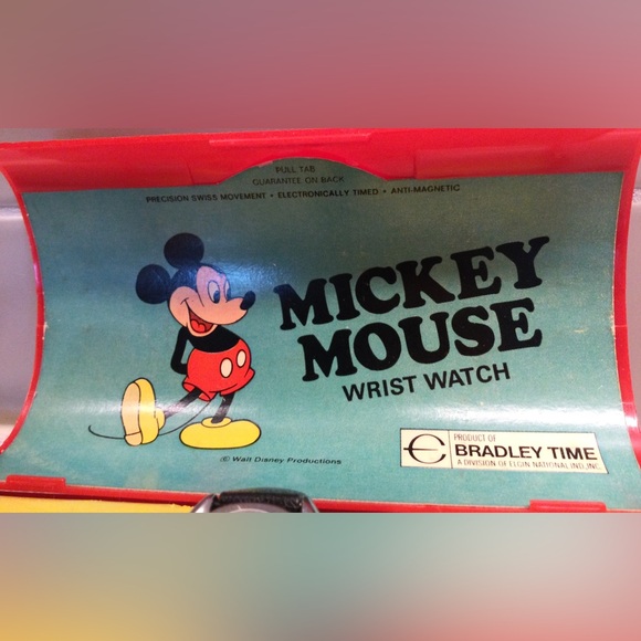 1970’s Disney’s Mickey Mouse Vintage Bradley Registered Edition Wrist Watch - Picture 2 of 8